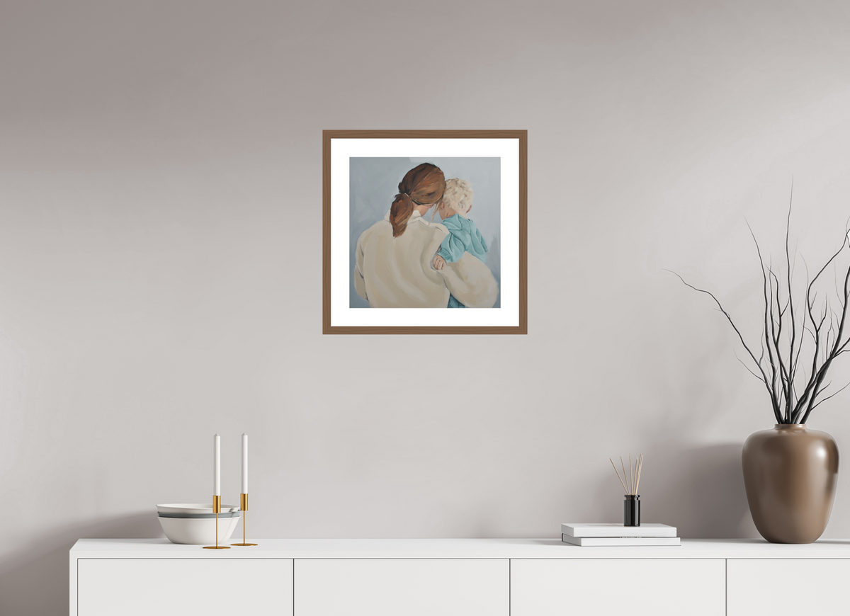 40 x 40 cm, PIGMENT FRAMED WALNUT Softly