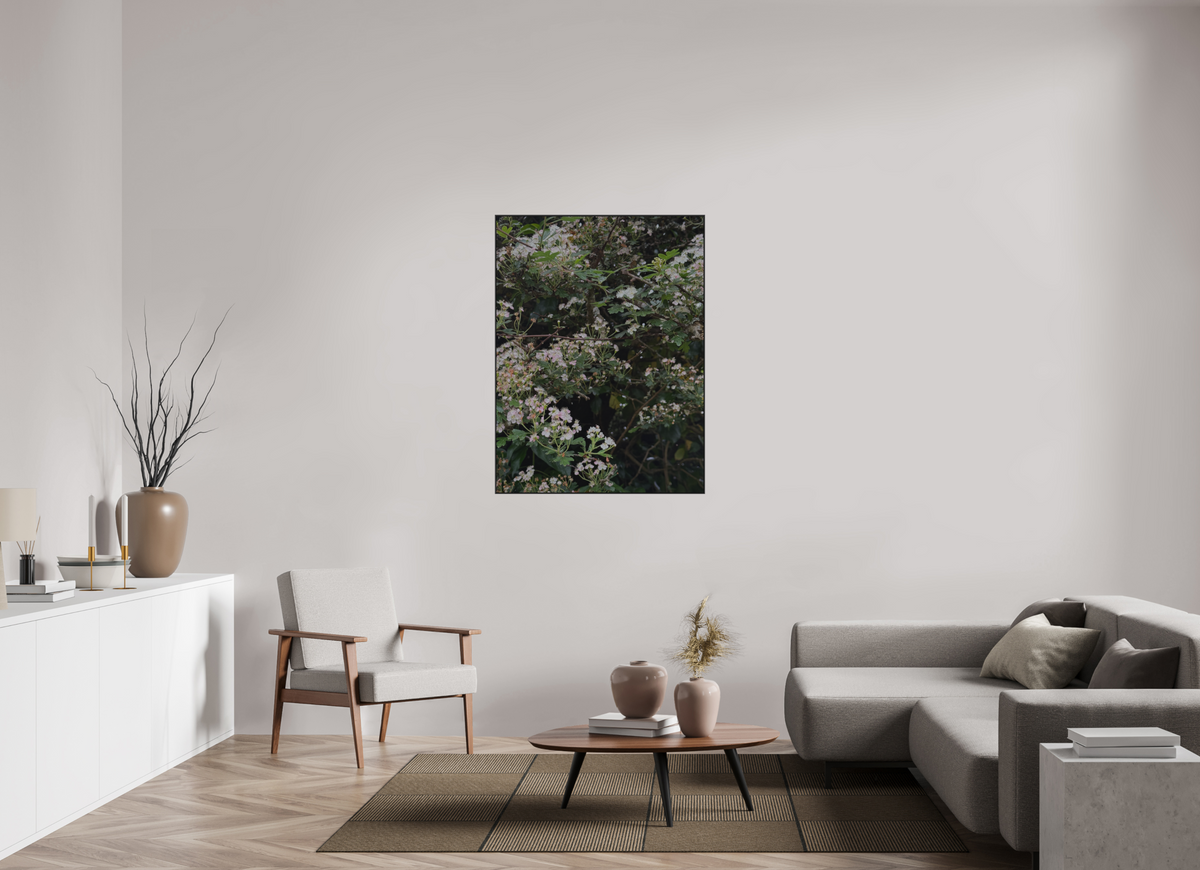 90 x 120 cm, ALU BRUSHED SILVER ARTBOX BLACK May Blossom