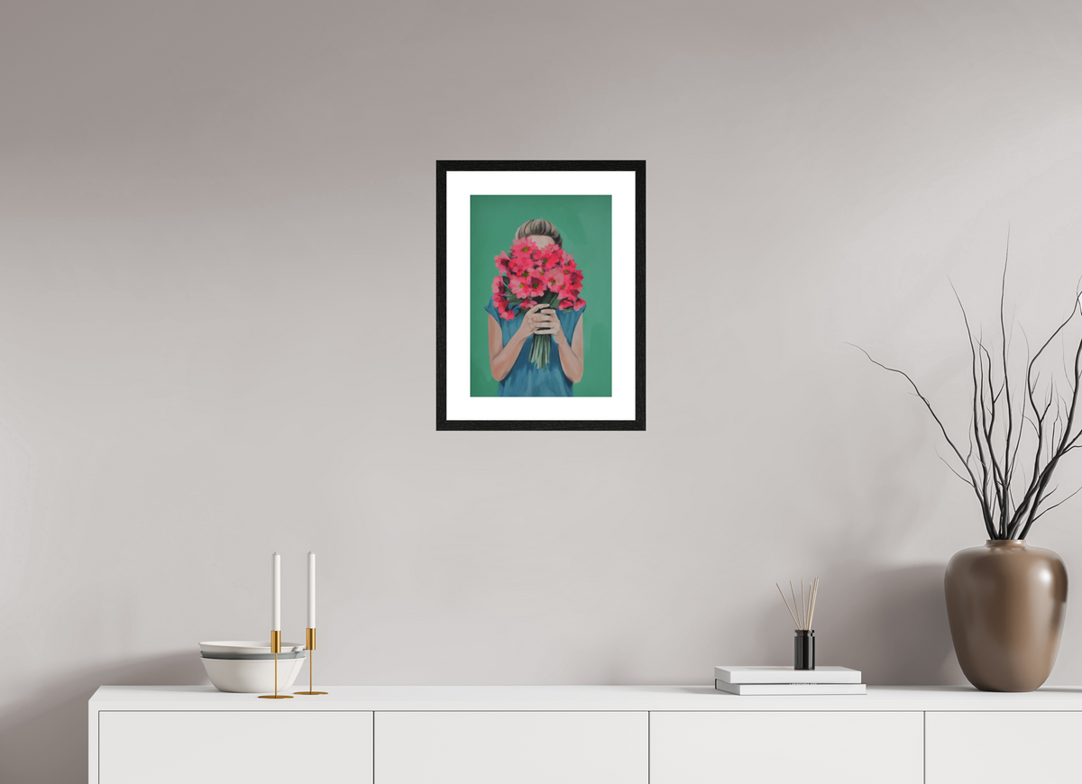 ISO A3 (29,7 x 42 cm), PIGMENT FRAMED BLACK OAK Thankful