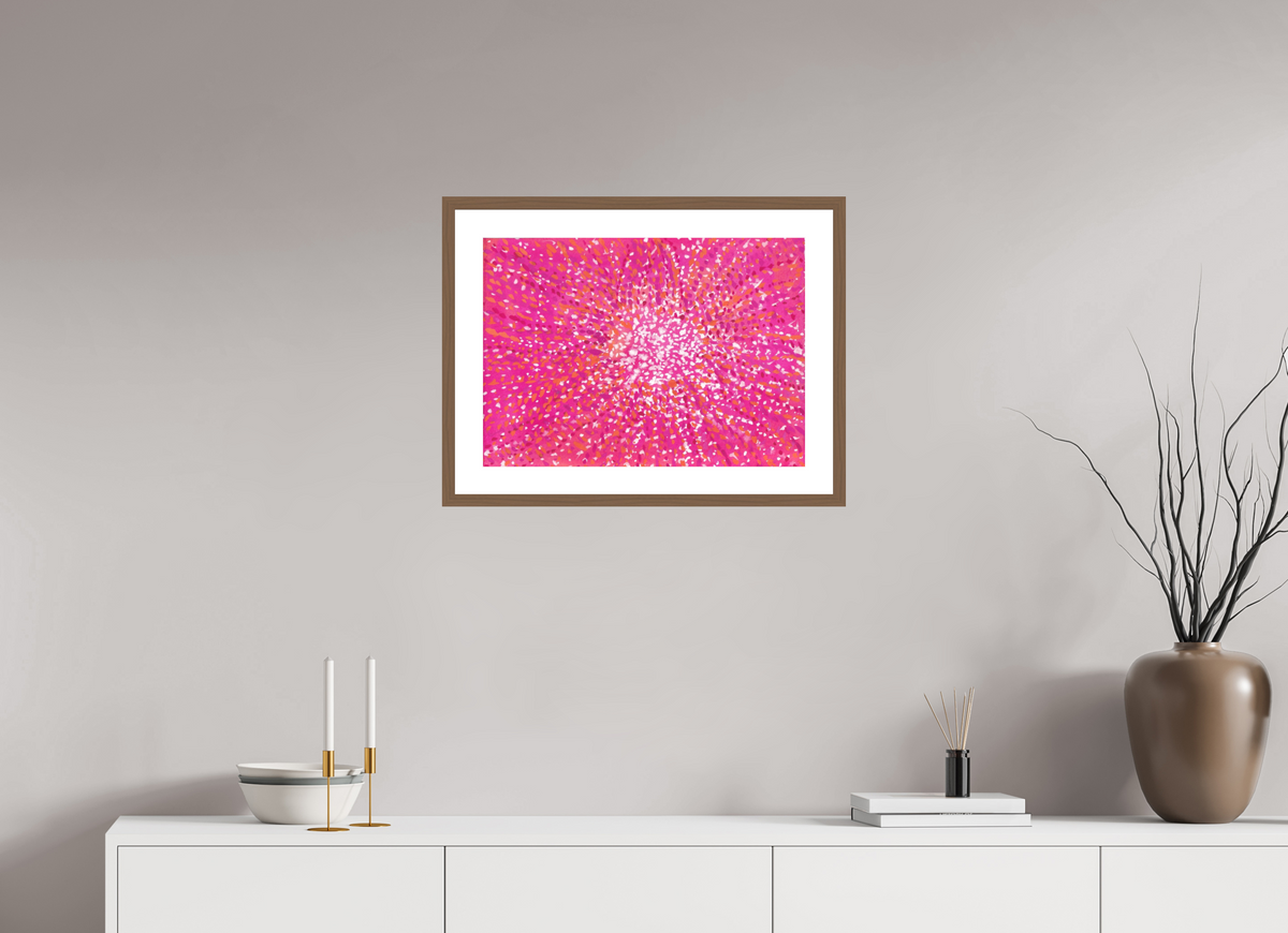 55.8 x 40 cm, PIGMENT FRAMED WALNUT Support Scene III