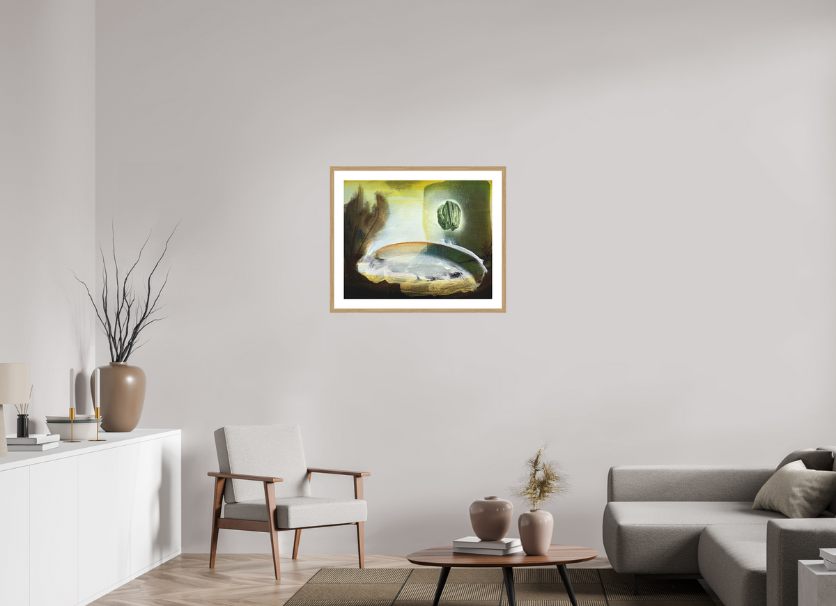 74.7 x 60 cm, PIGMENT FRAMED NATURAL OAK Small Epiphany II.
