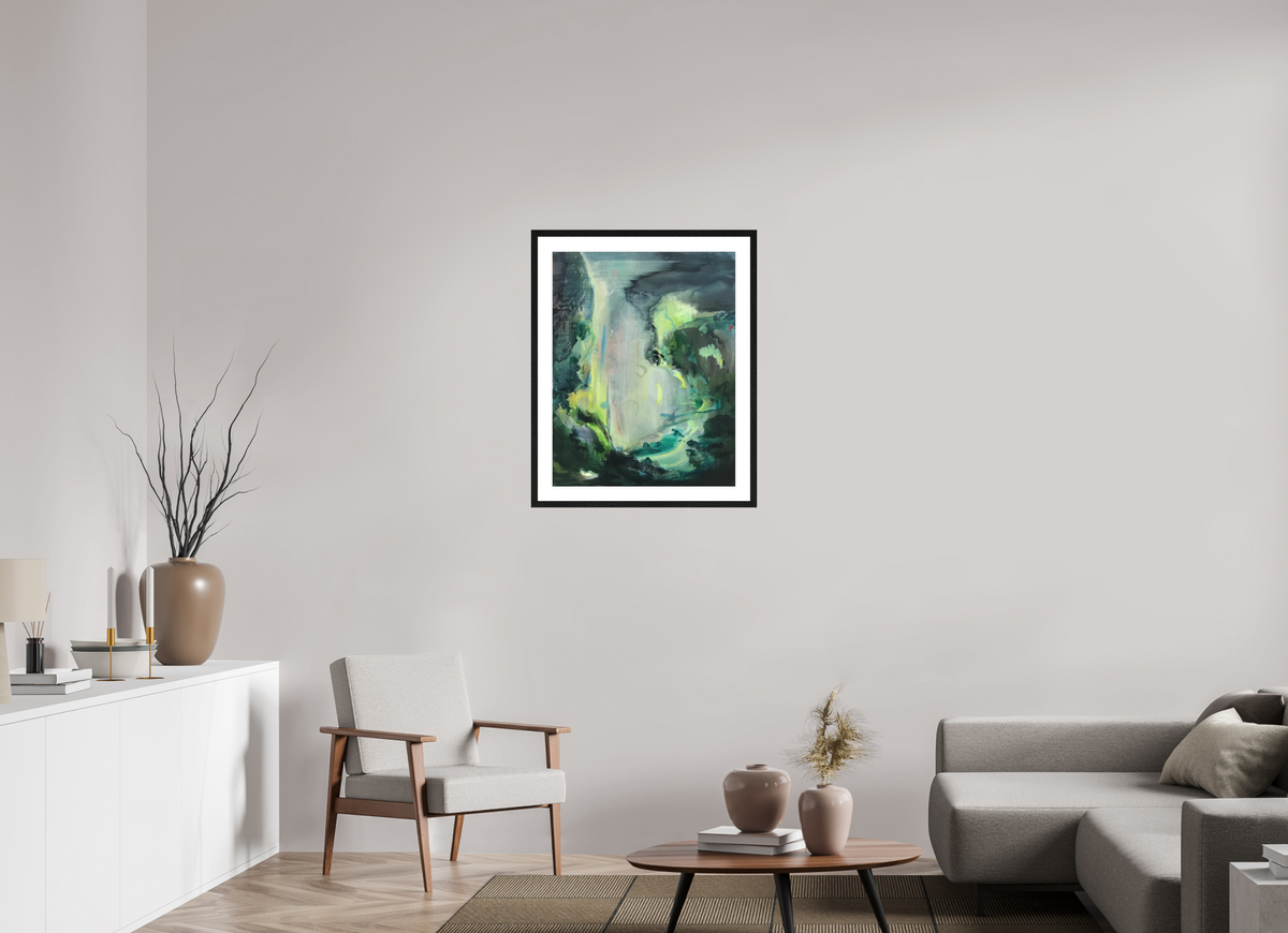 60 x 76.8 cm, PIGMENT FRAMED BLACK OAK Rhythm (After Hokusai)