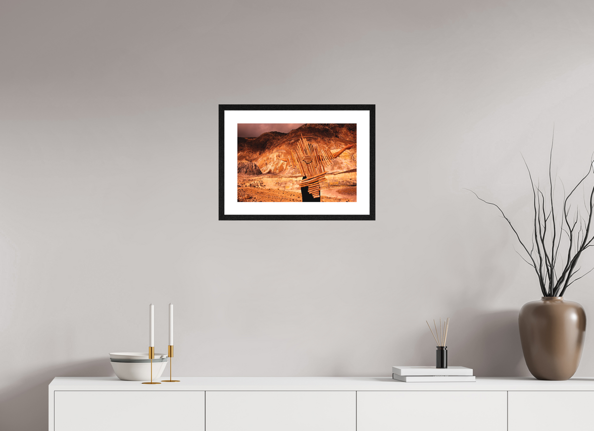 45 x 30 cm, FUJI FRAMED BLACK OAK The analogue impre∿ssion of a duende.