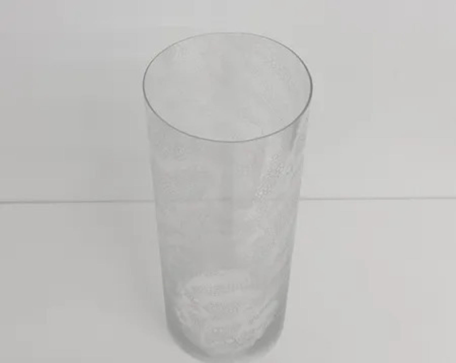 Glass Etching. Glass Blown Cylinder With Hand Etched Circles.