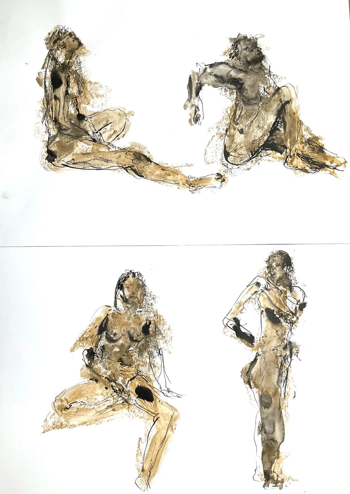 Holding the Line (2 Drawings, Both @ 56cm X 42cm) by Stephen Todd
