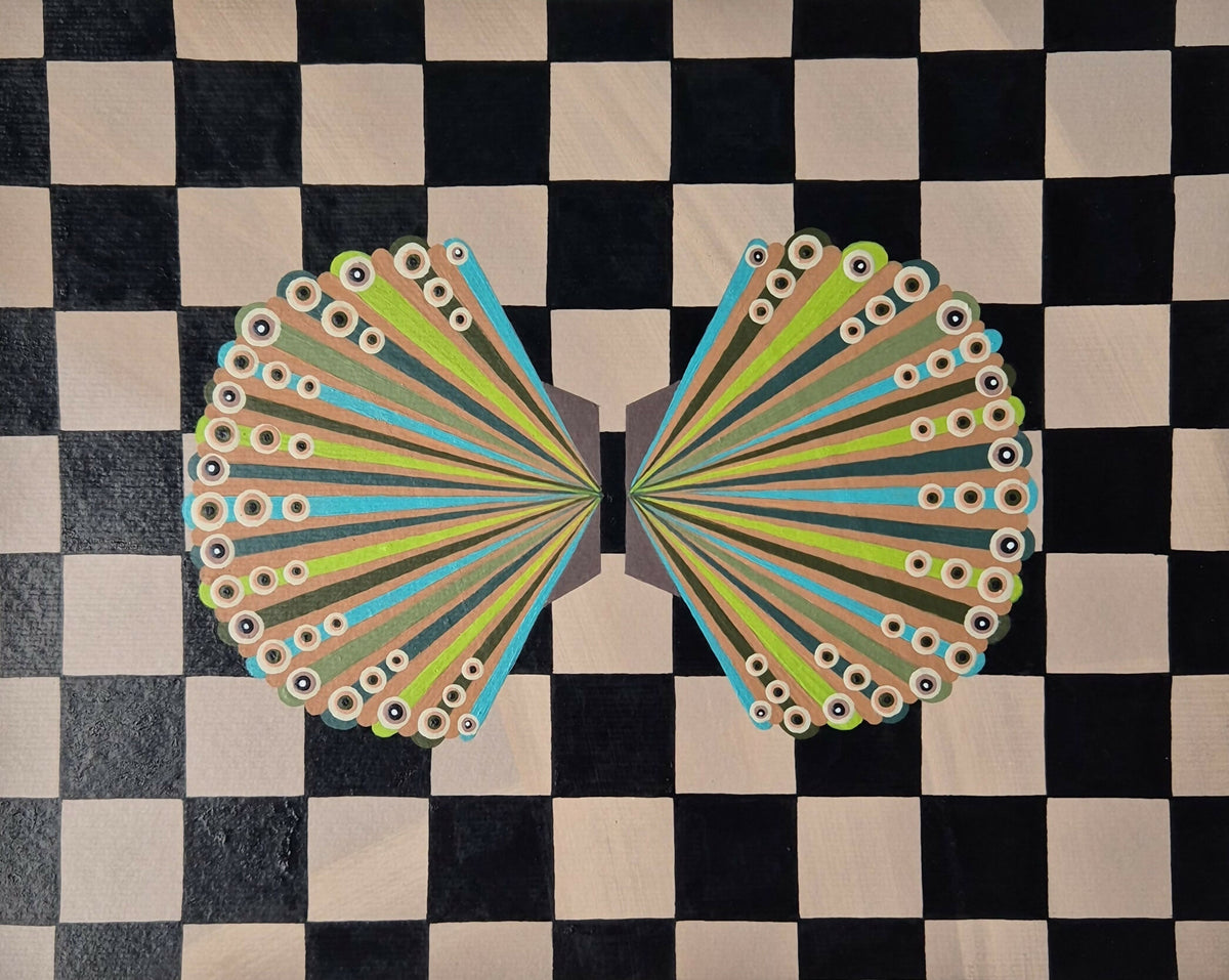 Extroverted Duo On Checkerboard 2 by Larissa Virdee, original artwork