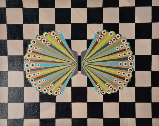 Extroverted Duo On Checkerboard 2 by Larissa Virdee, original artwork