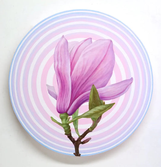 Magnolia in Circle 3 by Emiko Aida, original painting