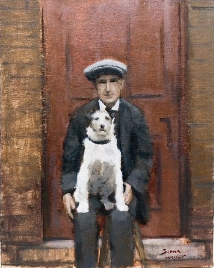 Man With Pooch by Sam Wood