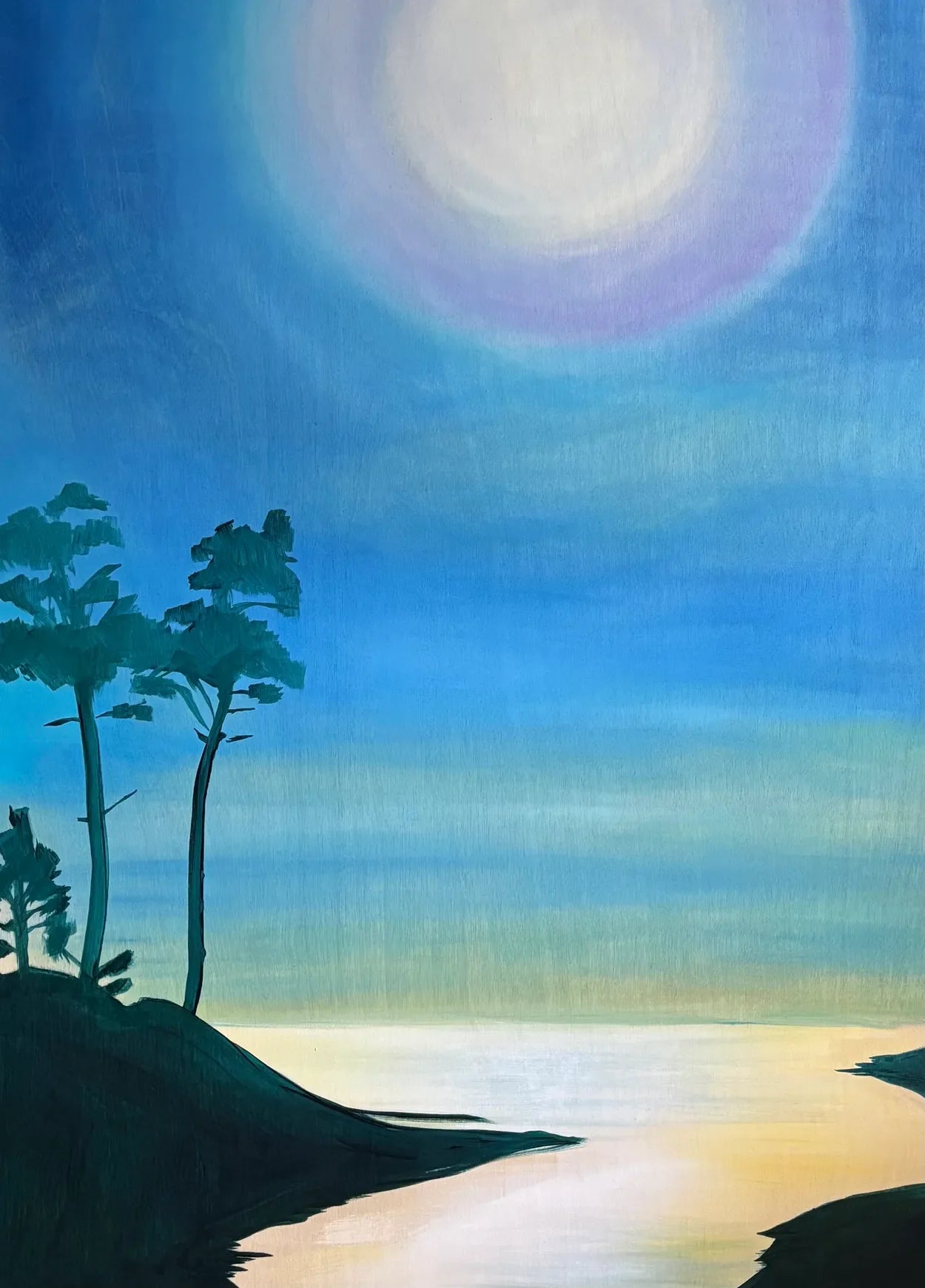 Moonlit Estuary by Coral Churchill, original painting