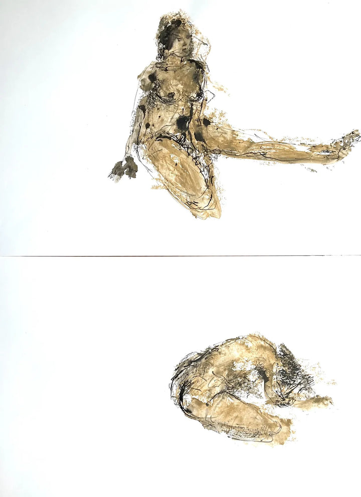 Open and Closed (2 Drawings Both 56cm X 42cm) by Stephen Todd