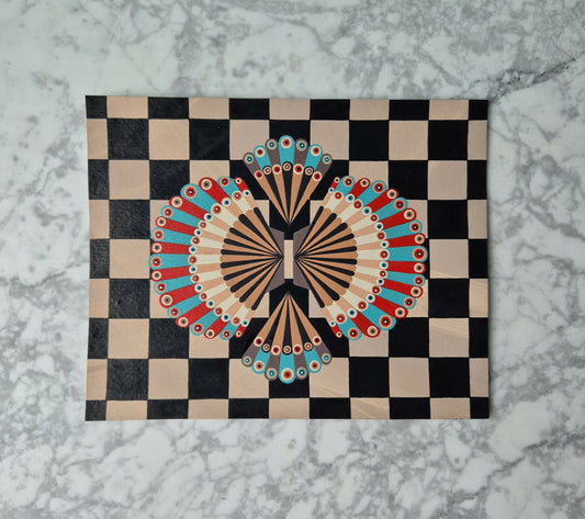 Extroverted Duo on Checkerboard 3 by Larissa Virdee, original artwork