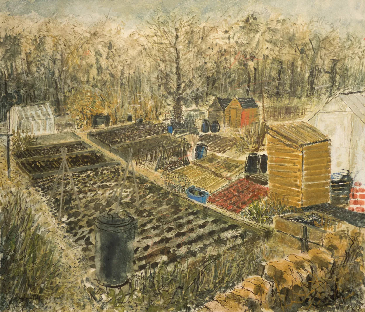 Raised Beds (preparing For a Future) (Allotment Paintings) by Stephen Todd