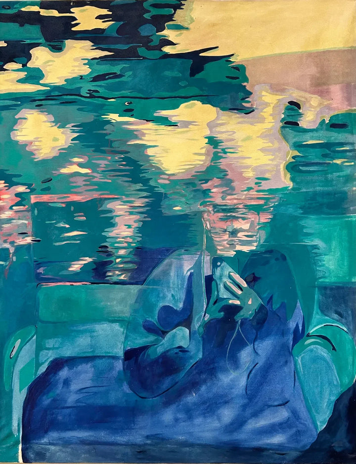Reflection in a Train Window by Alice Barker, original painting