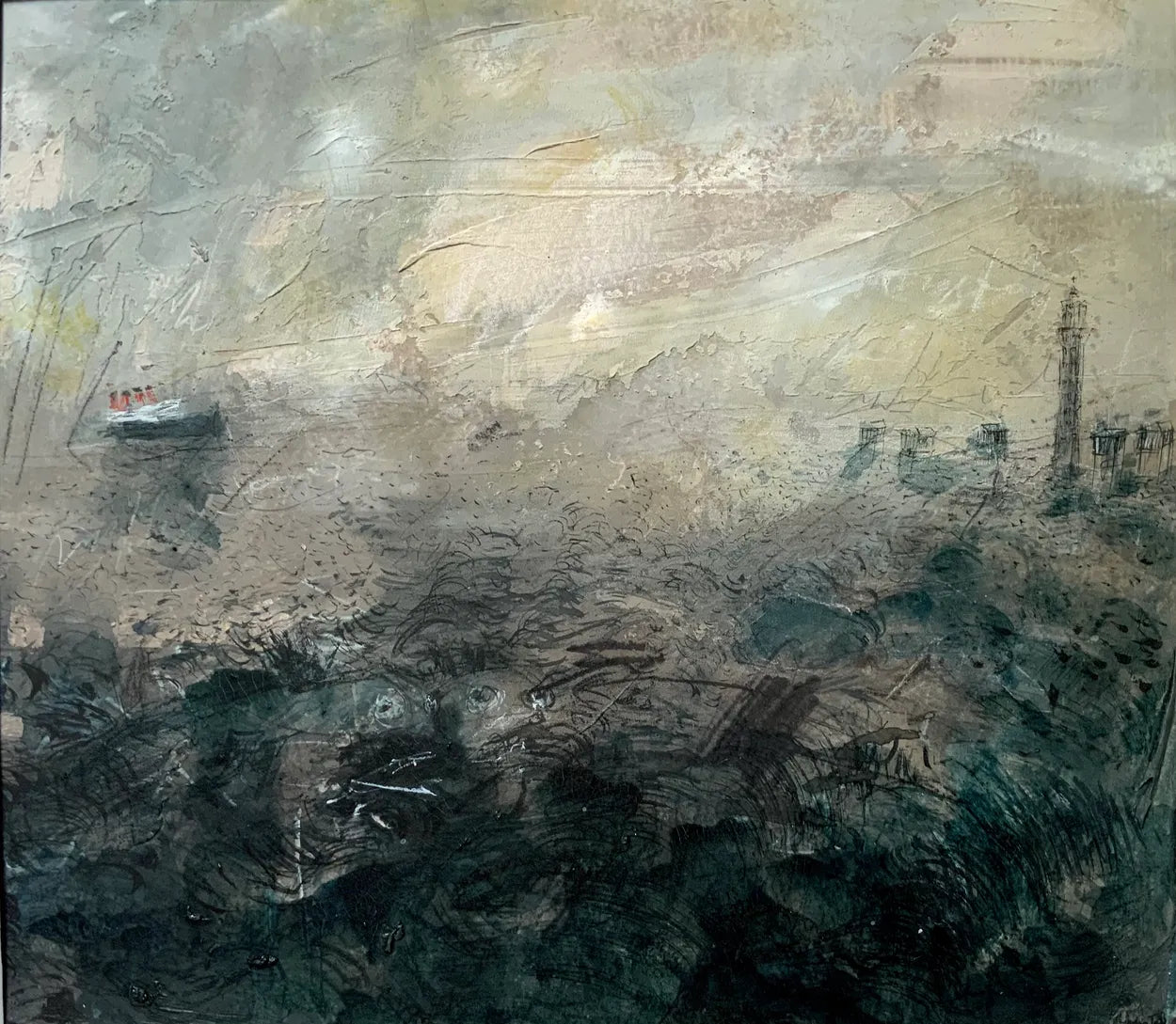 Sea Monsters On the Estuary (after JMW Turner) by Stephen Todd