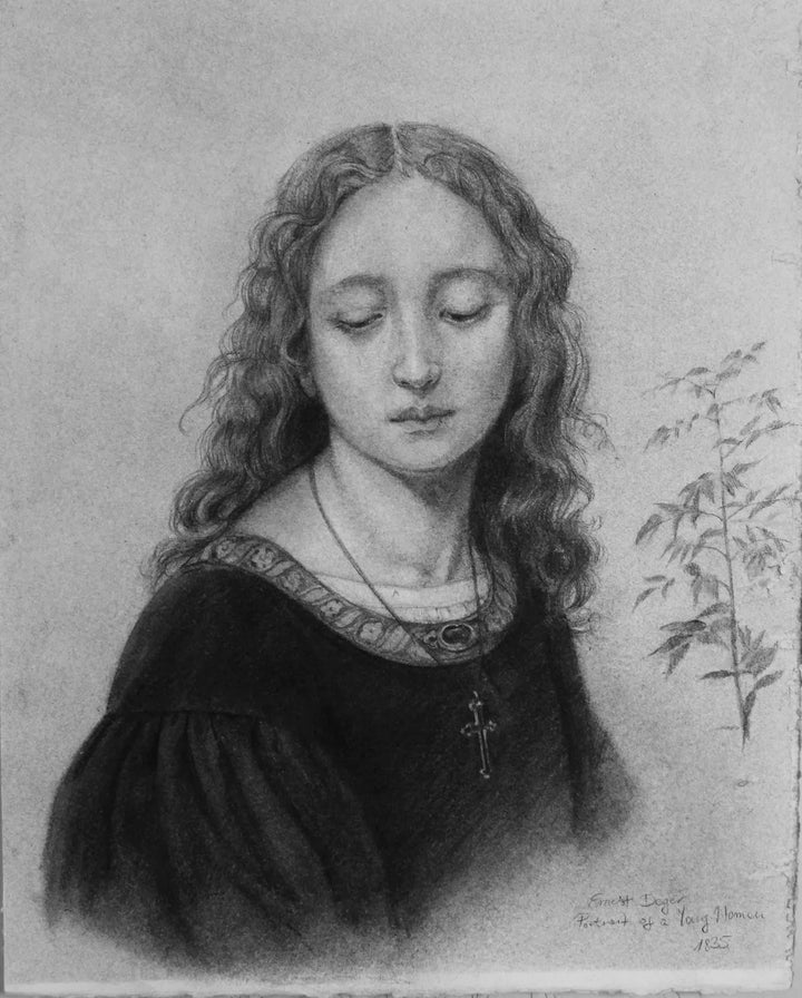 Sketch of Portrait of a Young Woman By ERNST DEGER, 1835 by Zuzanna Salamon