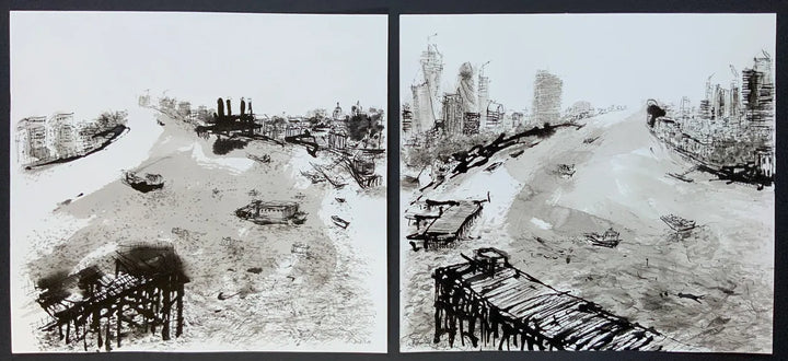 "Uptown" & "Downtown" (from Greenwich - River Thames) by Stephen Todd