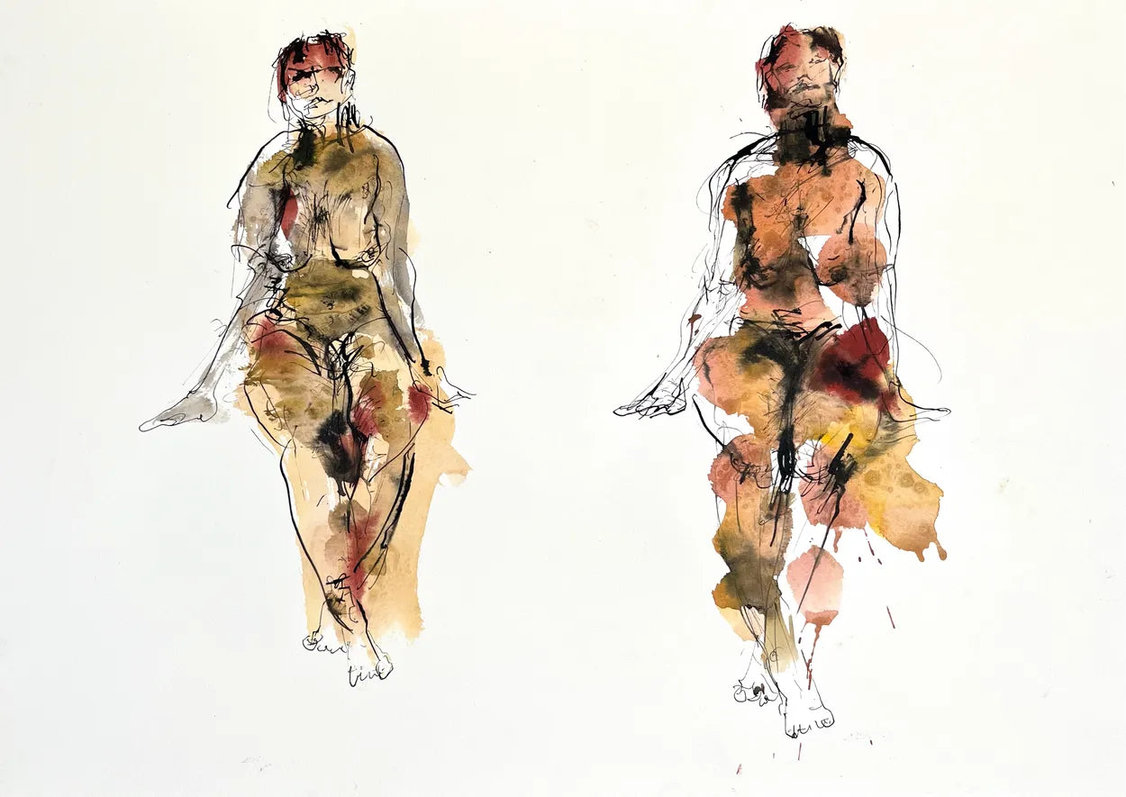Watching (2 Life Drawings) by Stephen Todd