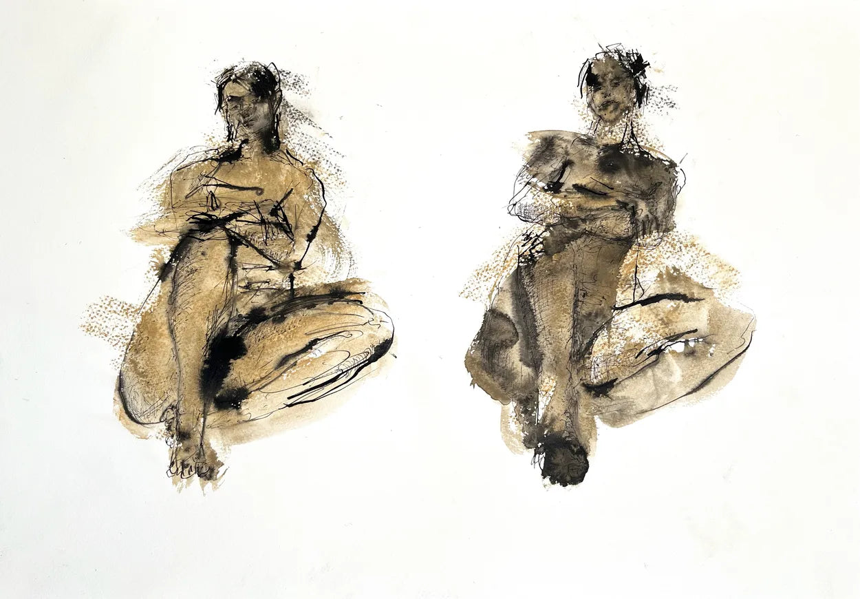 Watching (2 Life Drawings) by Stephen Todd