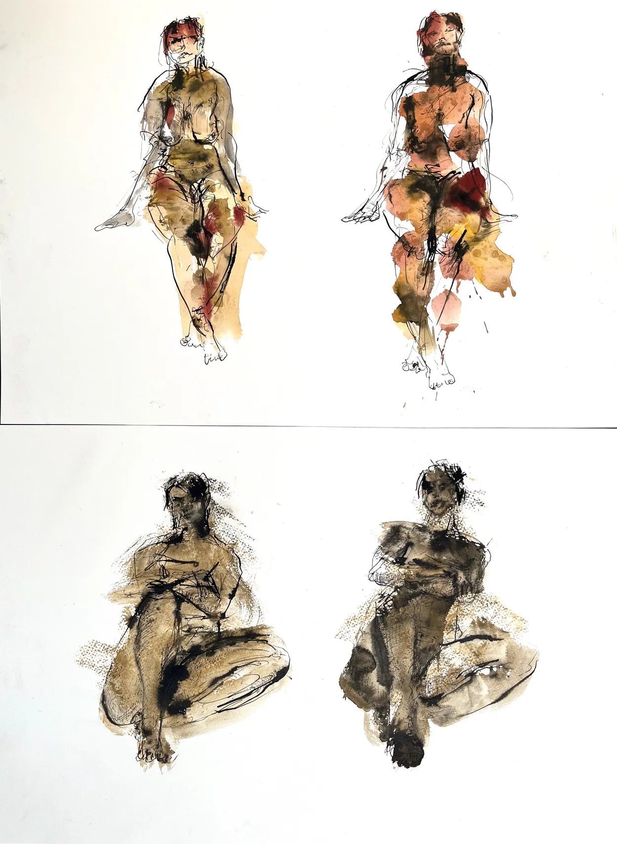 Watching (2 Life Drawings) by Stephen Todd