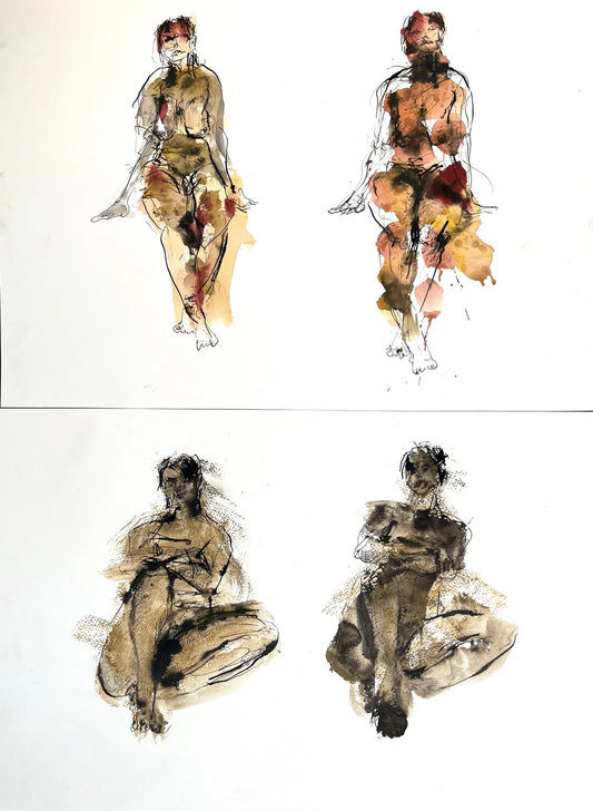 Watching (2 Life Drawings) by Stephen Todd